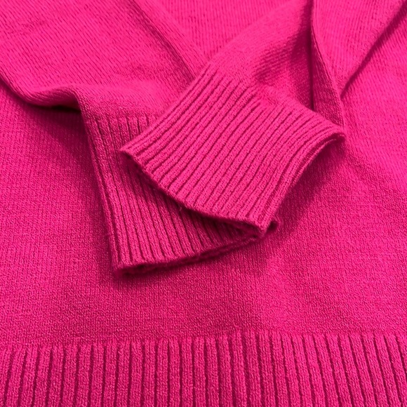 Anthropologie | V Neck Sweater | Hot Pink | XS - Picture 6 of 9